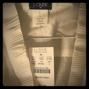 Women’s J Crew white ruffled button down